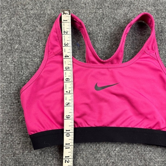 NIKE Women’s Pink/Black Dri-Fit Racerback Swoosh Sportsbra size: Medium - Picture 6 of 6